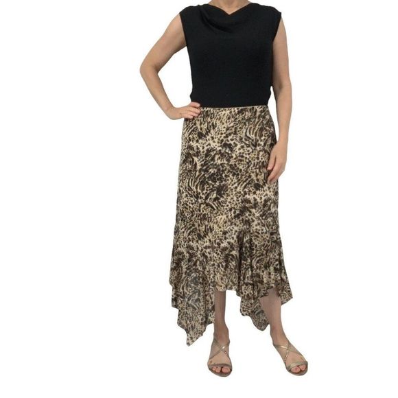 Dana Buchman Dresses & Skirts - Animal print skirt midi cotton vintage Dana Buchman size 12